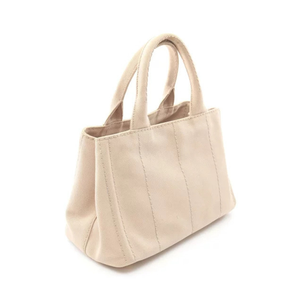 Prada CANAPA Cream canvas tote bag Beige Cream Tan